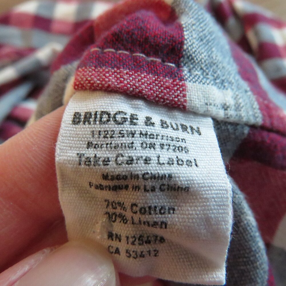 BRIDGE & BURN Dahlia Painted Plaid Red Dress Linen Cotton Prairie - Size XS - Picture 15 of 15